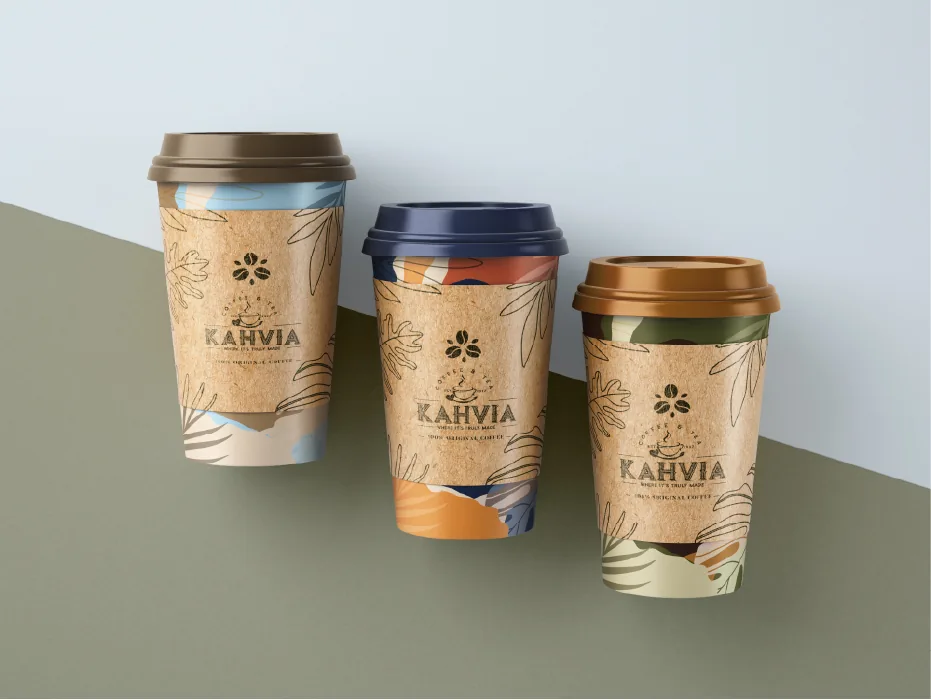 Kahvia kraft takeaway cup designs