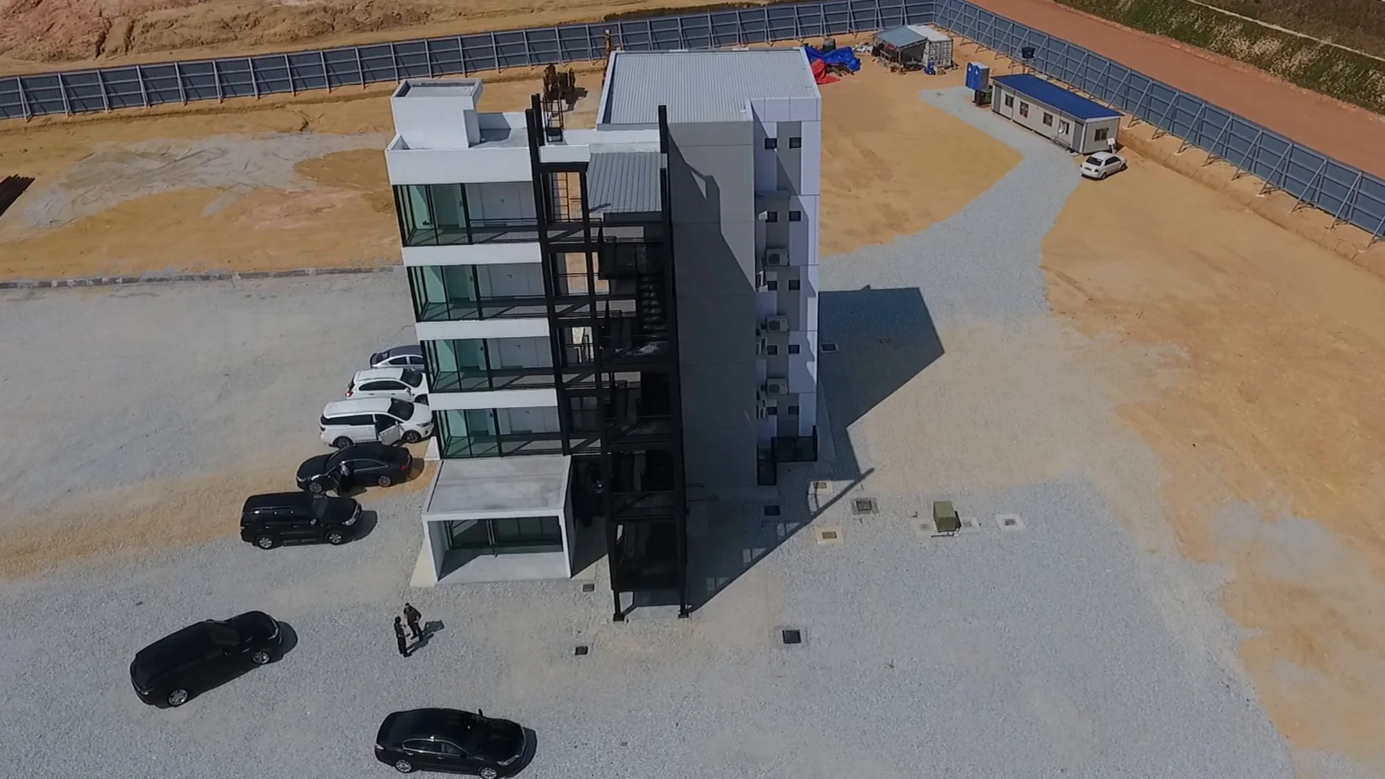 Aerial drone view of the KWASA Damansara show unit block on site