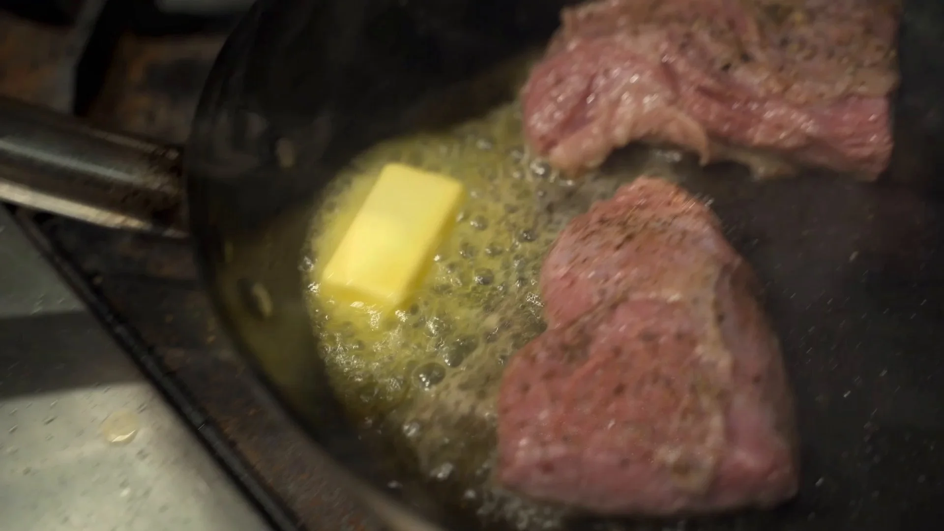 Wagyu beef basting in butter
