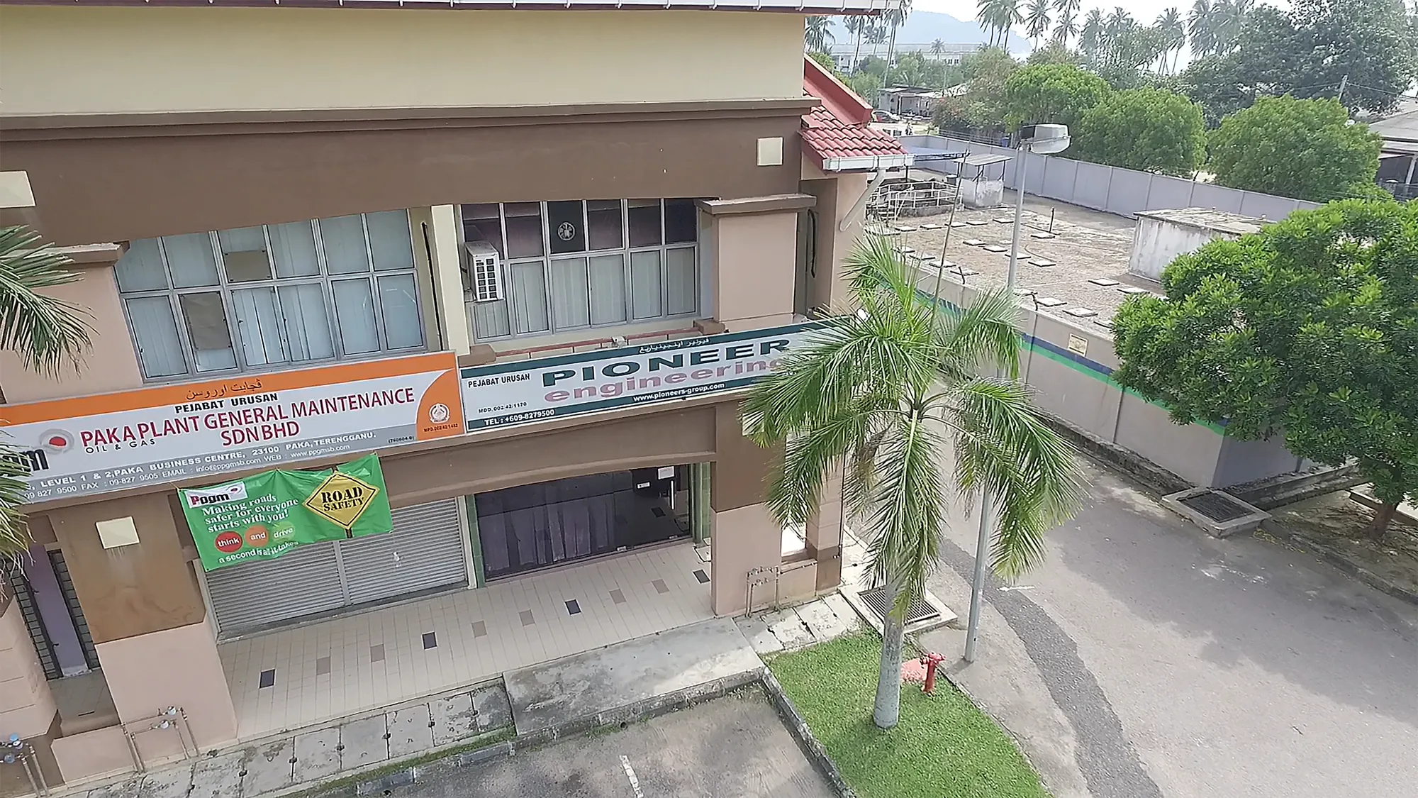 Aerial view of the Pioneer Engineering office frontage