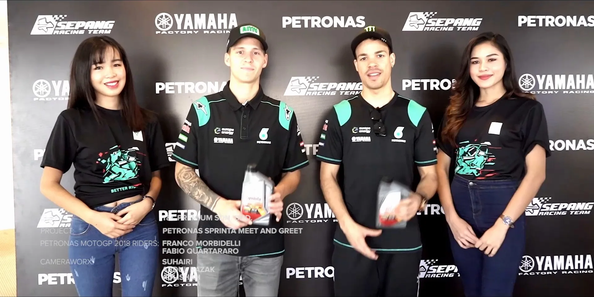 Petronas MotoGP riders with Petronas Sprinta brand ambassadors